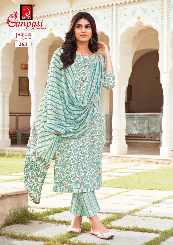 Ganpati Jaipuri Special Vol 11 Cotton Wholesale Salwar Suit Catalog — Wholesale Salwar Suits, Ganpati wholesale from Surat - Gallery Image 4
